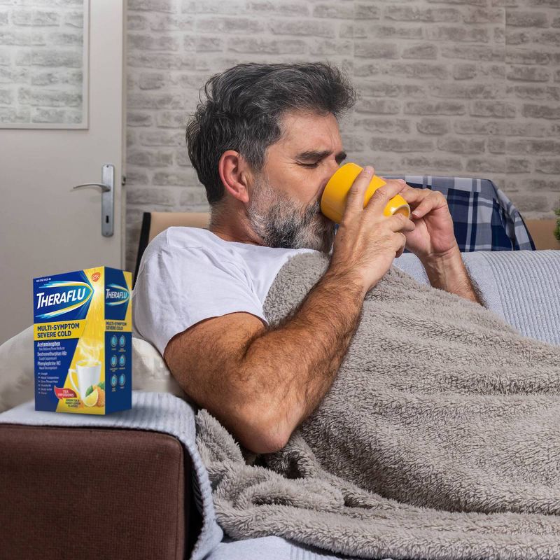 Theraflu Multi-Symptom Severe Cold Relief Powder - Acetaminophen - Green Tea & Honey Lemon - 6ct