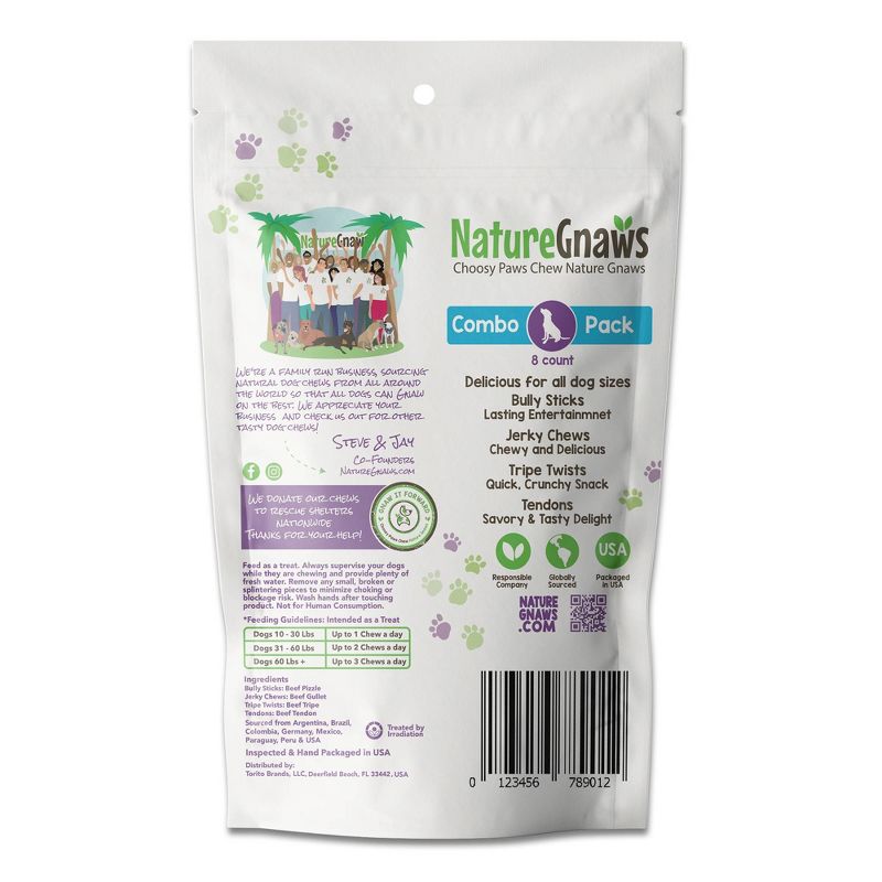 Nature Gnaws Beef Combo Pack Dog Treats - 8ct