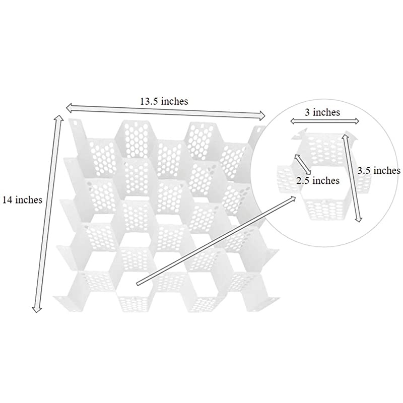 Drawer Organizer-Divider-Sock-Belt-Scarf-Underwear-112 Slots Total-Set/4