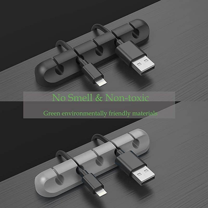 2 Pack Cable Clips  Cord Organizer 5 Slots 6mm Sticky Cable Clips Adhesive Destop Cable Drop for Charging Home Office Cubicle Car Night Stand Desk Accessories