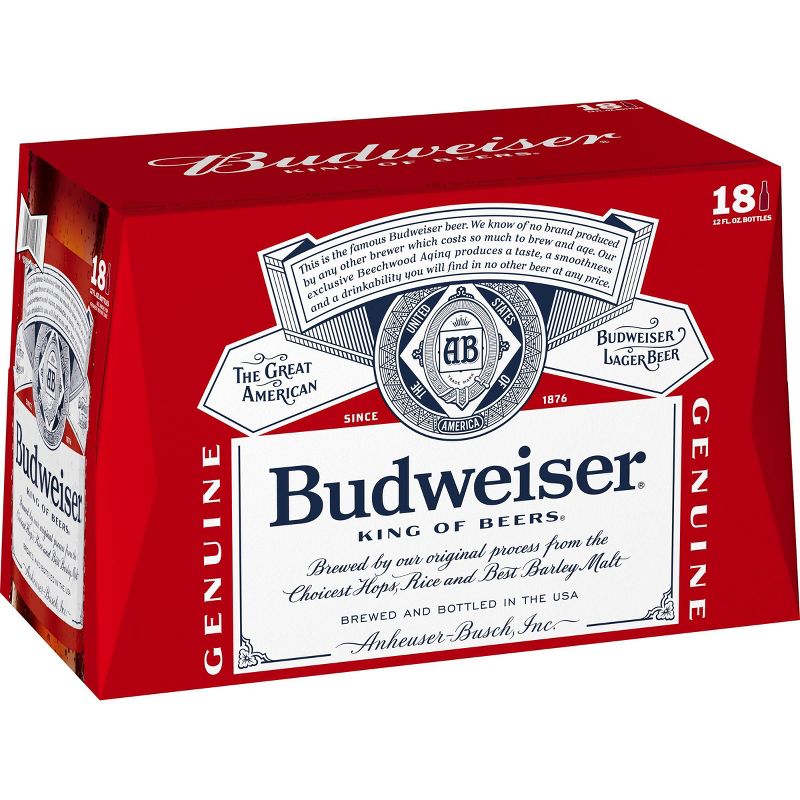 Budweiser Lager Beer - 18pk/12 fl oz Bottles