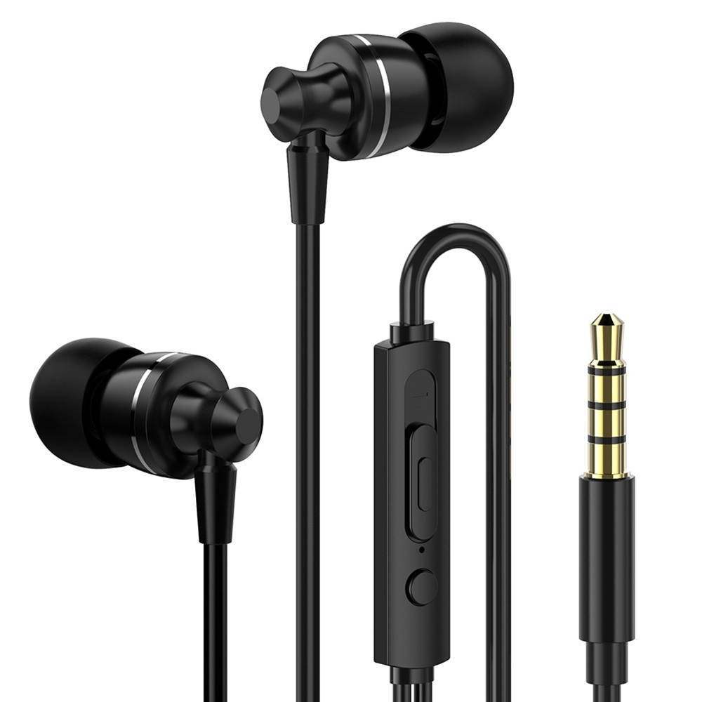 PTM D11 Wired In-ear Earphones Stereo Gaming Headset Metal Headphones with In-line Control & Microphone for PSP iPhone iPad Android Smartphones Tablet PC Laptop