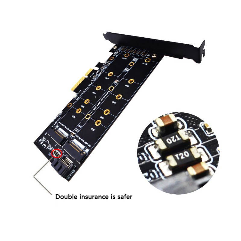 PCI-E4X To M.2 Key M+B Dual Interface Card Mining Special Riser Card PCIe Converter for BTC Miner Mining PCI-Express Adapter