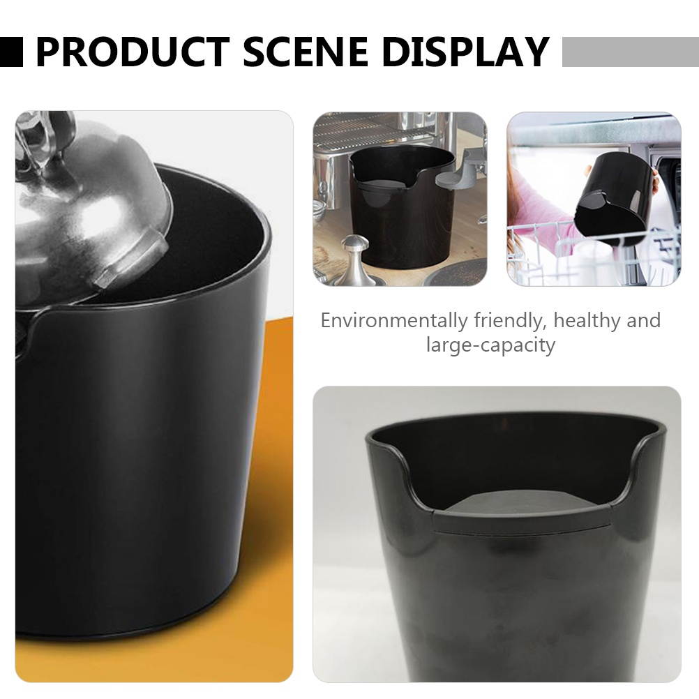 1pc Black Recycling Plastic Coffee Slag Bucket Espresso Dump Bin Coffee Knock Box