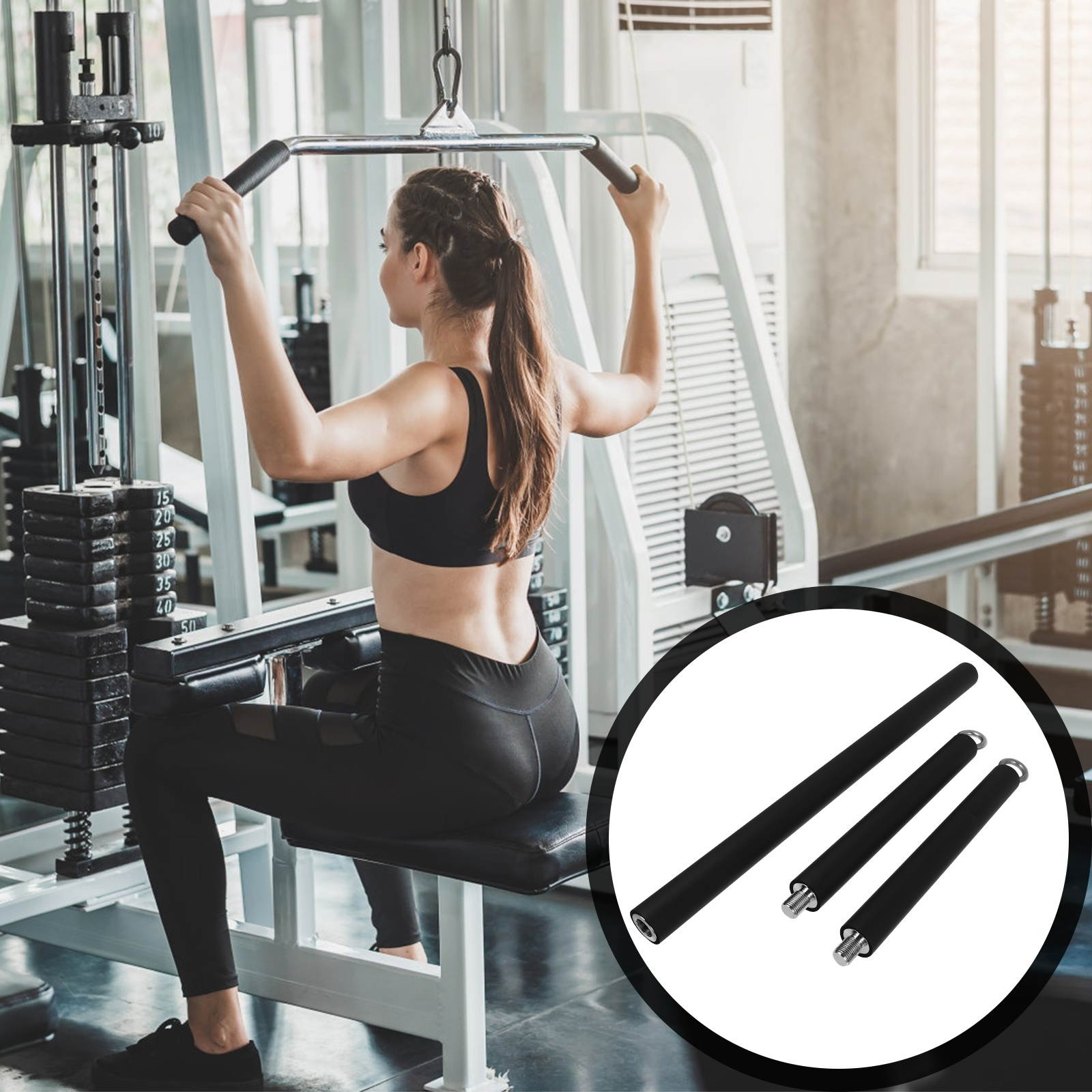 1pc Tension Rod Strength Training Equipment Triceps Trainer Pull Down Bar for Gym