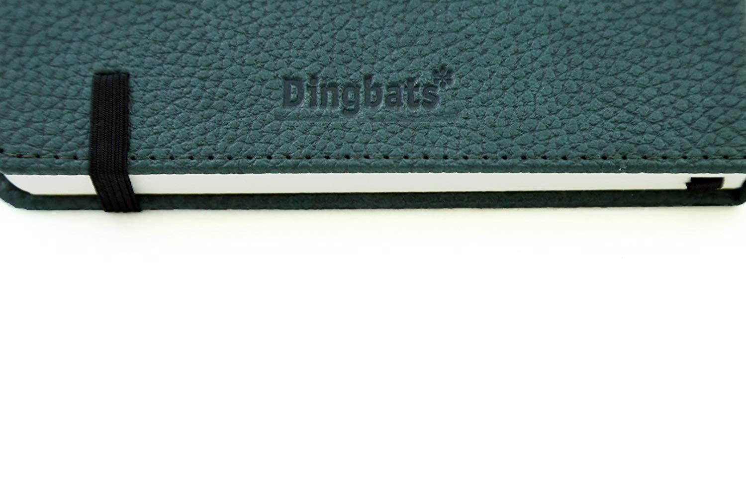Dingbats Wildlife Medium A5+ (6.3 x 8.5) Hardcover Notebook - PU Leather, Micro-Perforated 100gsm Cream Pages, Inner Pocket, Elastic Closure, Pen Holder, Bookmark (Lined, Green Deer)