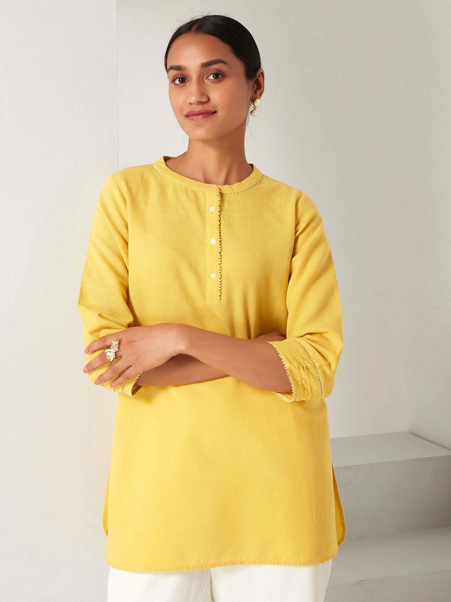 Ancestry Mustard Yellow Regular Fit Tunic