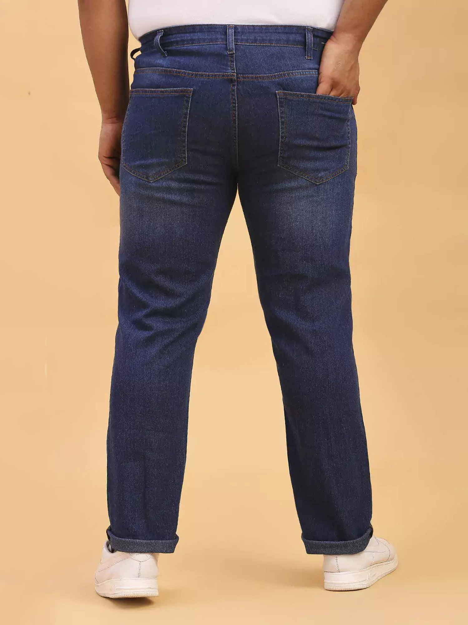 Thomas Scott Blue Regular Fit Lightly Washed Plus Size Stretchable Jeans