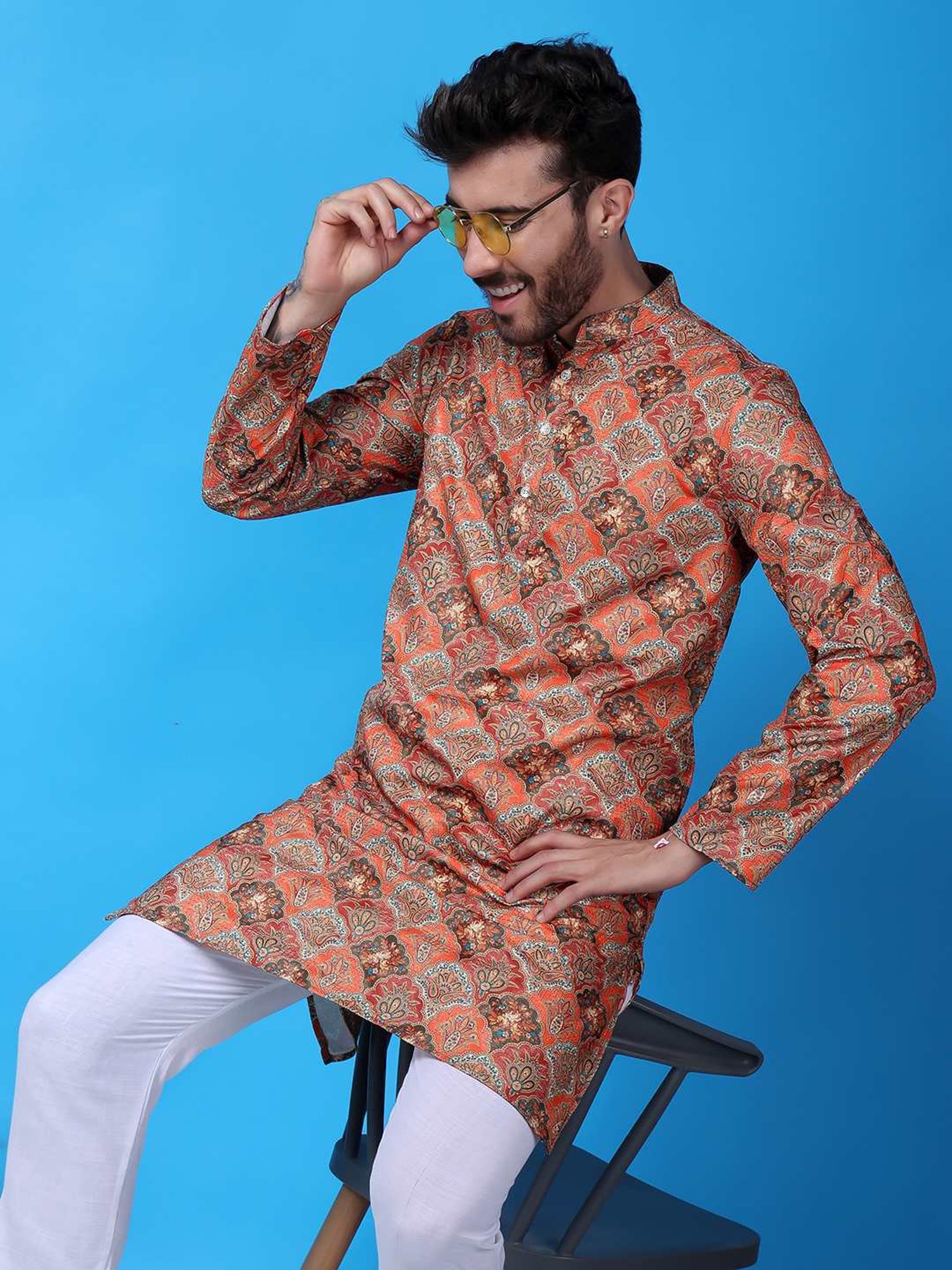 Hangup Multicolored Regular Fit Printed Kurta Bottom Set