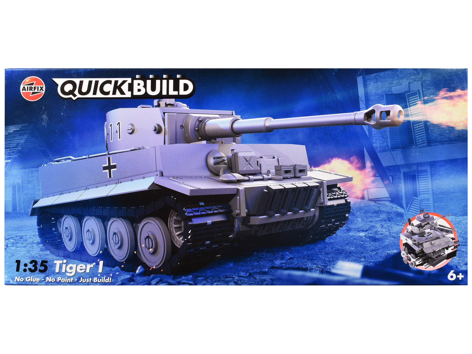 Skill 1 Model Kit Sherman Firefly Tank "British Army" Snap Together Painted Plastic Model Tank Kit 1/35 Scale by Airfix Quickbuild