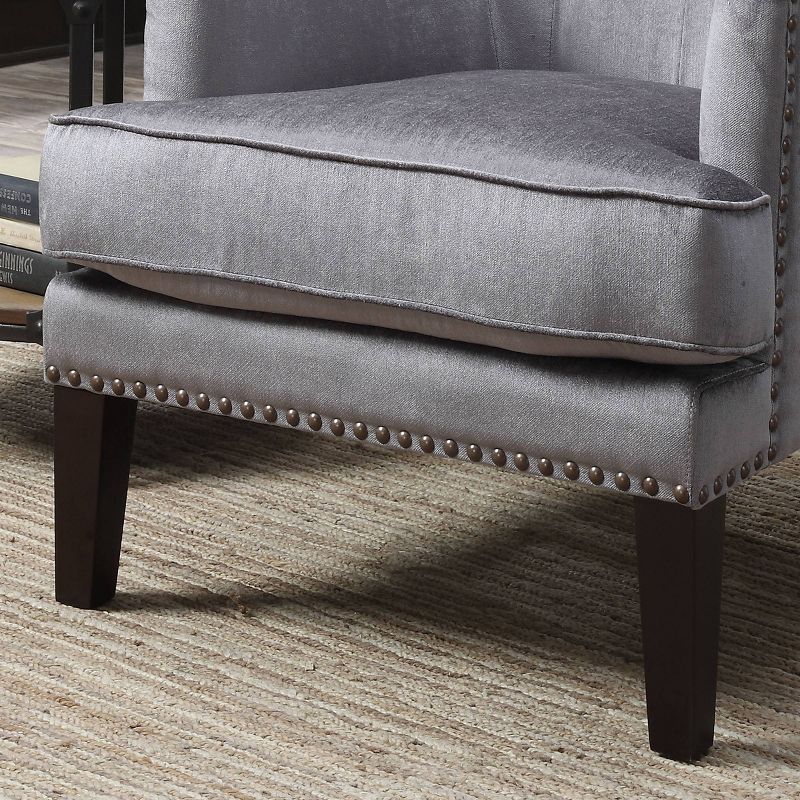 Isabella Traditional Wingback Accent Chair with a Nailhead Trim Gray - AC Pacific