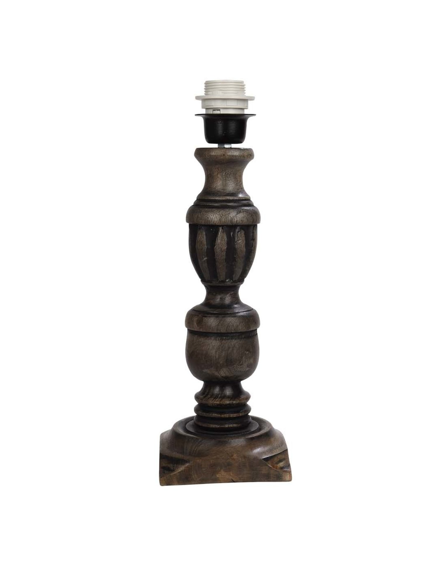 Homesake 'Rustic' Beige & Brown Wood Trophy Carved Table Lamp with Empire Shade - Set of 1