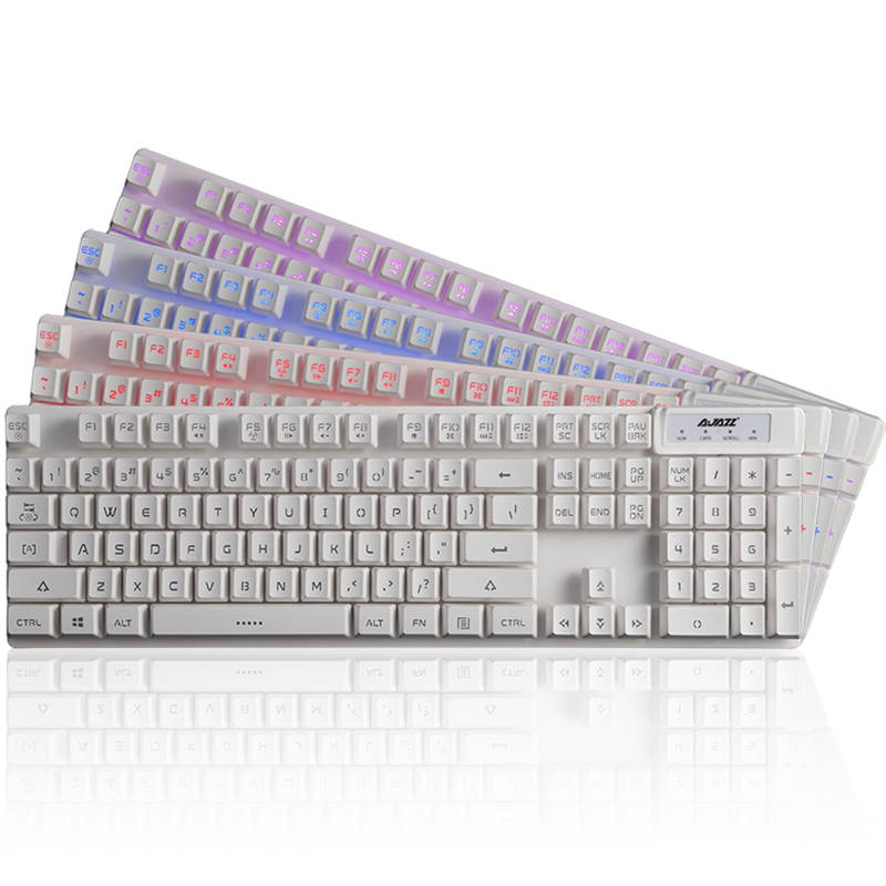 Ajazz Warrior machinery Wired High-grade Membrane 103 keys 3 Kinds Of Lights Adjustable Metal Floor Ergonomic Gaming Keyboard