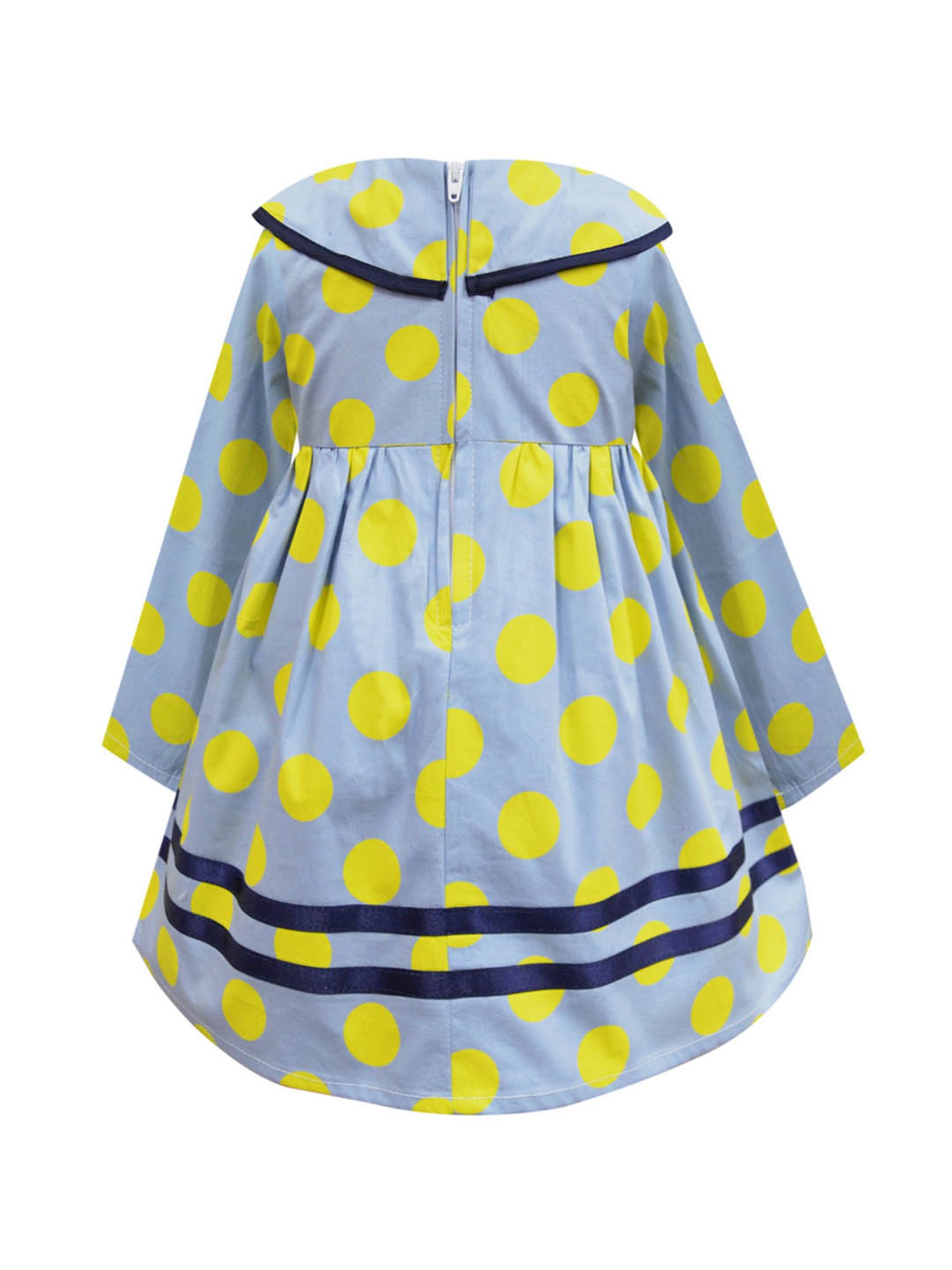 A.T.U.N. Blue & Yellow Printed Full Sleeves Dress