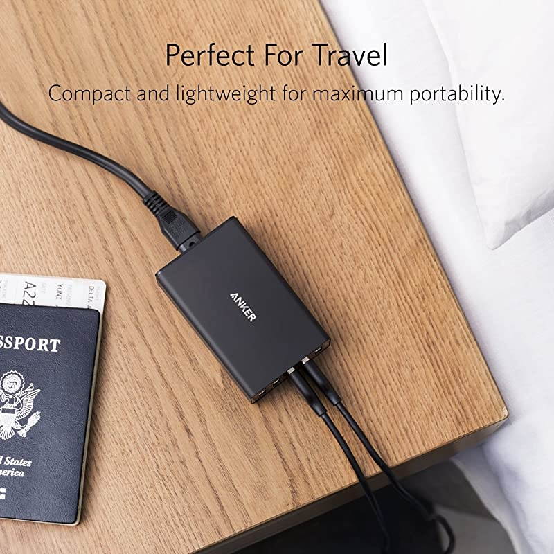 40W 5Port USB Wall Charger PowerPort 5 for iPhone XS XS Max XR X 8 7 6 Plus iPad Pro Air 2 mini Galaxy S9 S8 Edge Plus Note 8 7 LG Nexus HTC and More Black AKA2124111
