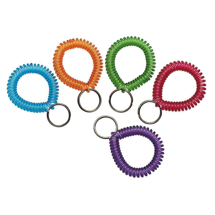 Wrist Coil with Key Ring Assorted 10/Box