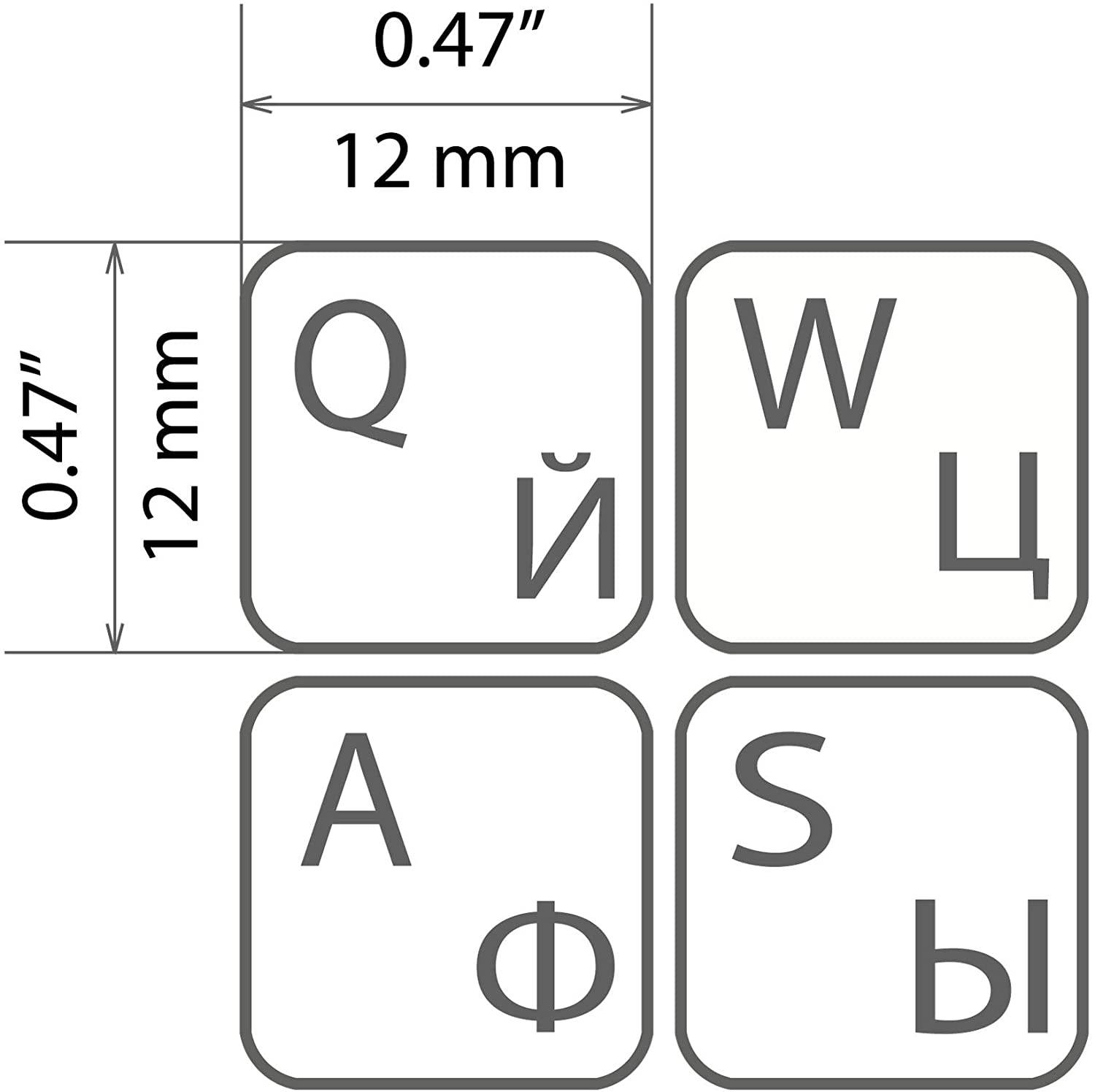 Hebrew Keyboard Stickers Replacement White/Orange Lettering Black Background for MacBook Air Pro Computer Laptop Desktop PC Mac English Ergonomic, Unit Size: 0.47x0.47 (Matte)
