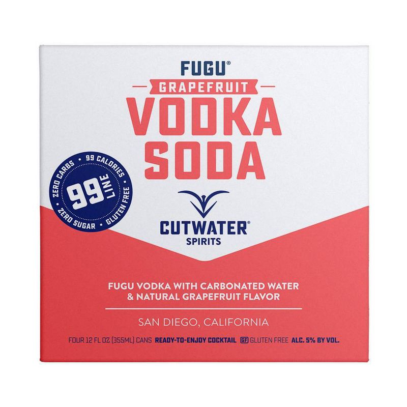 Cutwater Fugu Grapefruit Vodka Soda Cocktail - 4pk/12 fl oz Cans