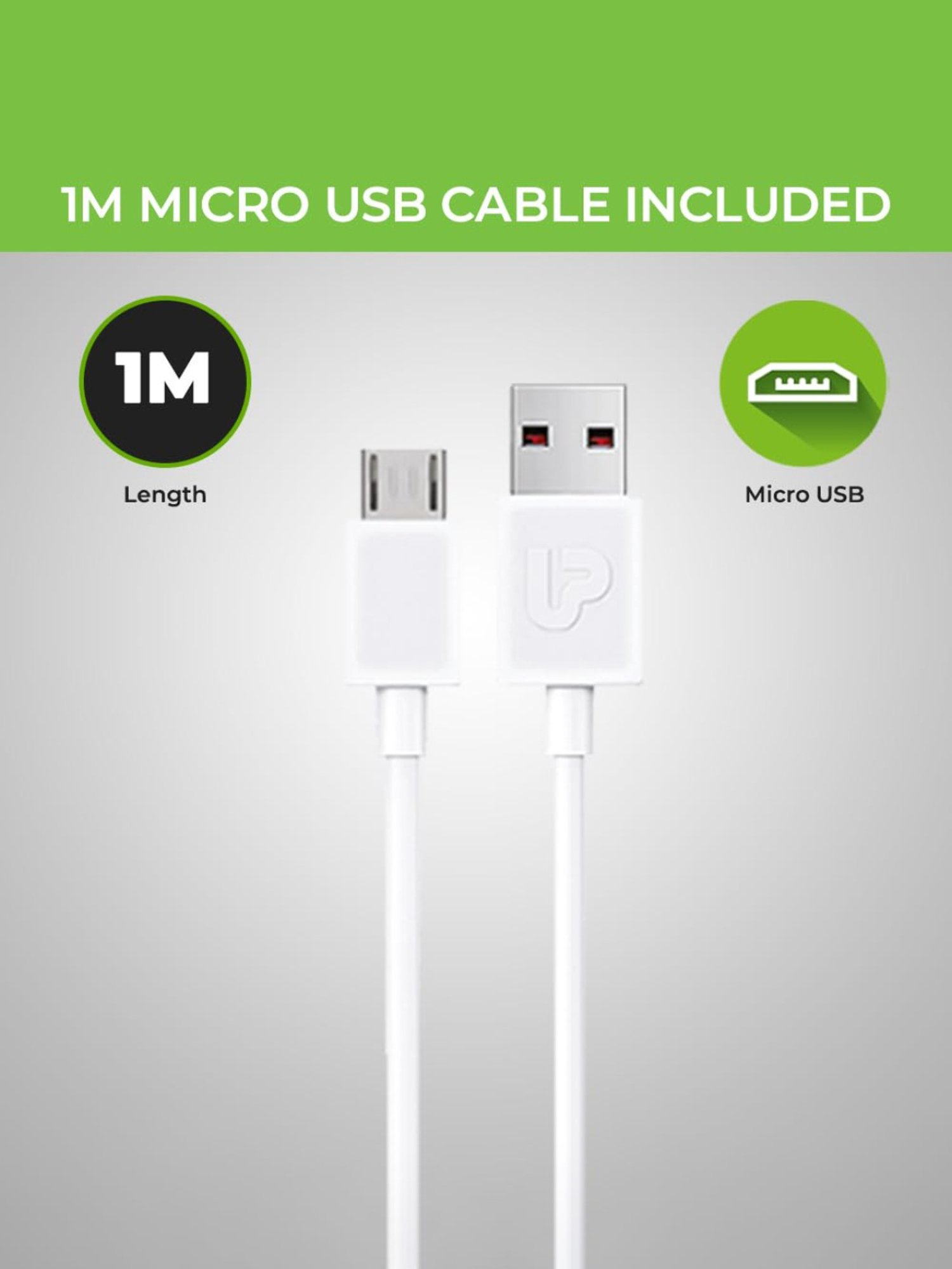 ULTRAPROLINK UM1166M USB Fast Wall Charger with 1 m Micro USB Cable (White)