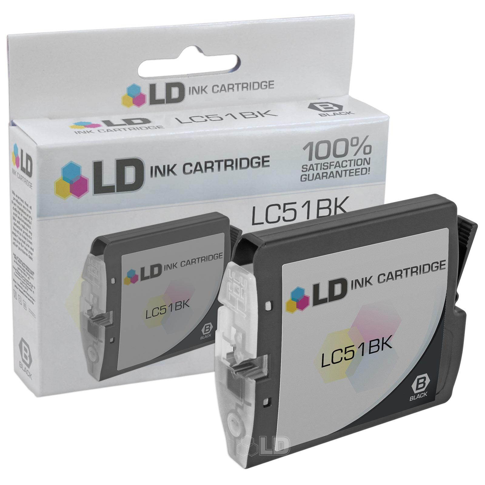 LD &copy; Compatible Replacement for Brother LC51BK Black Inkjet Cartridge