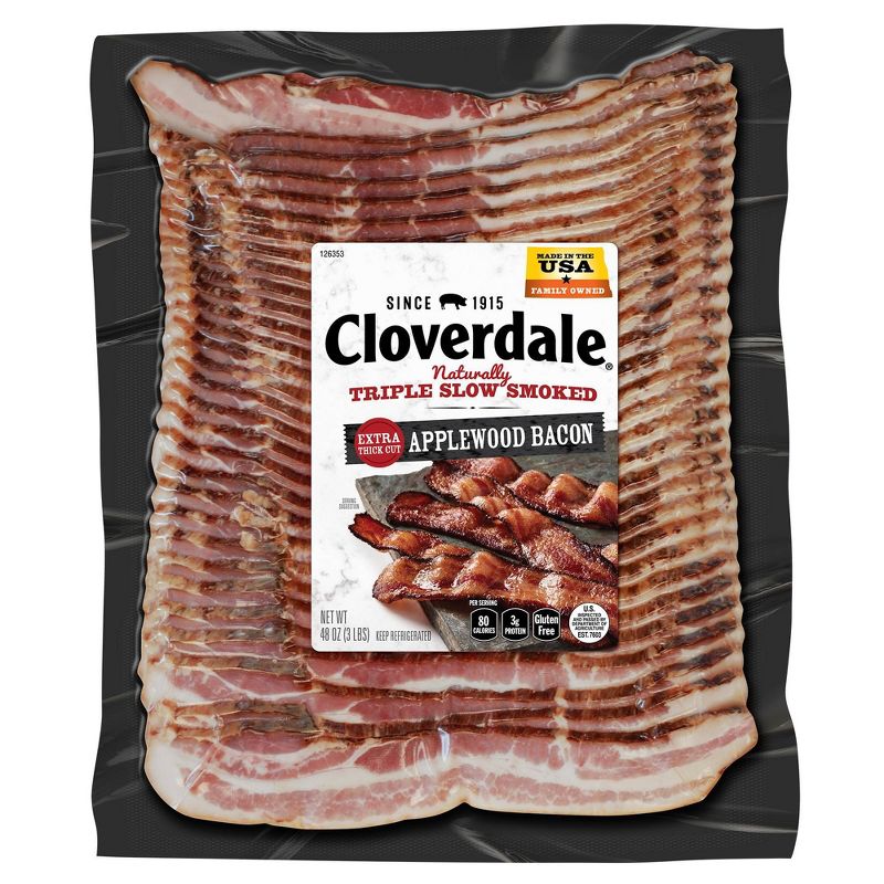 Cloverdale Extra Thick Cut Applewood Bacon - 48oz
