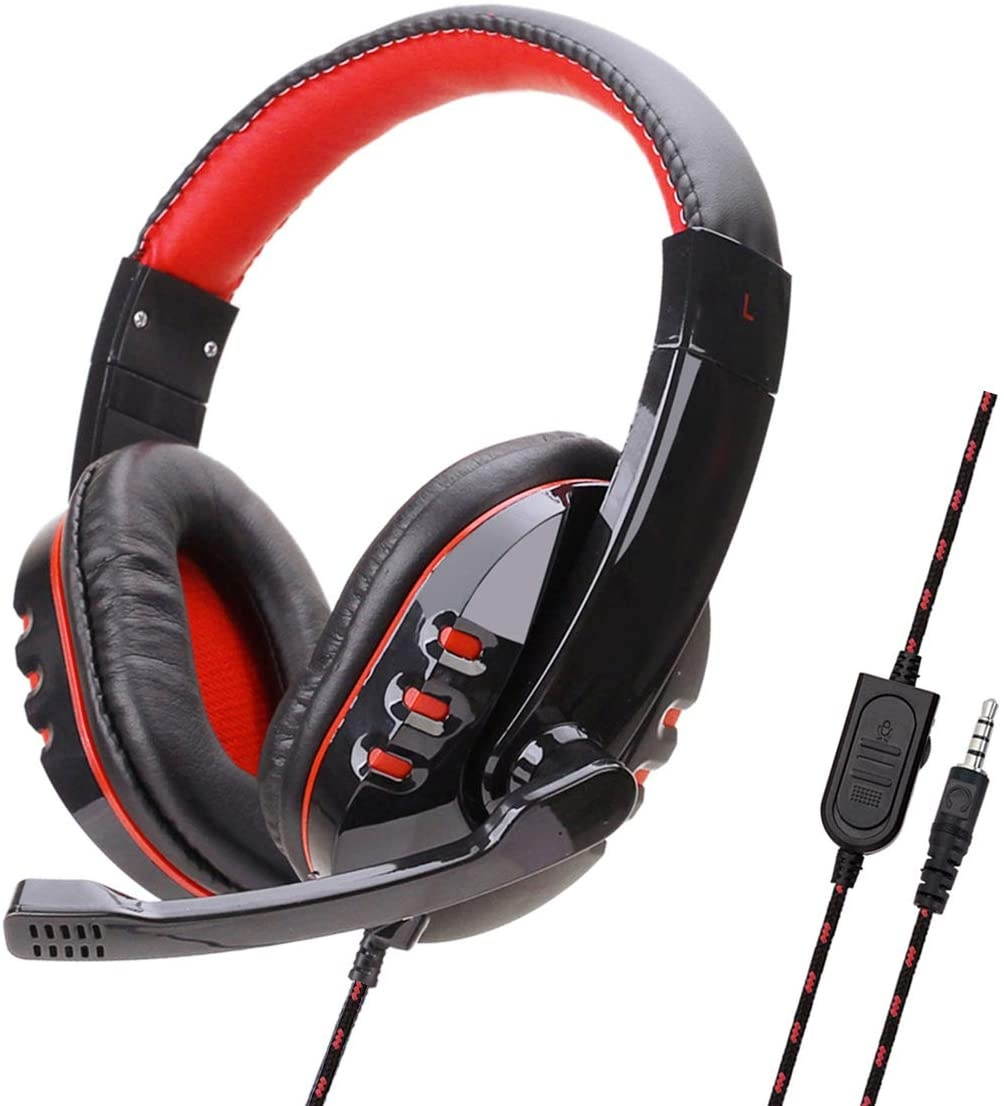 Queen.Y Gaming Headset Earphone Wired Headphone Stereo Surround with Mic Volume Control Compatible with PC, PS4, Xbox One Controller