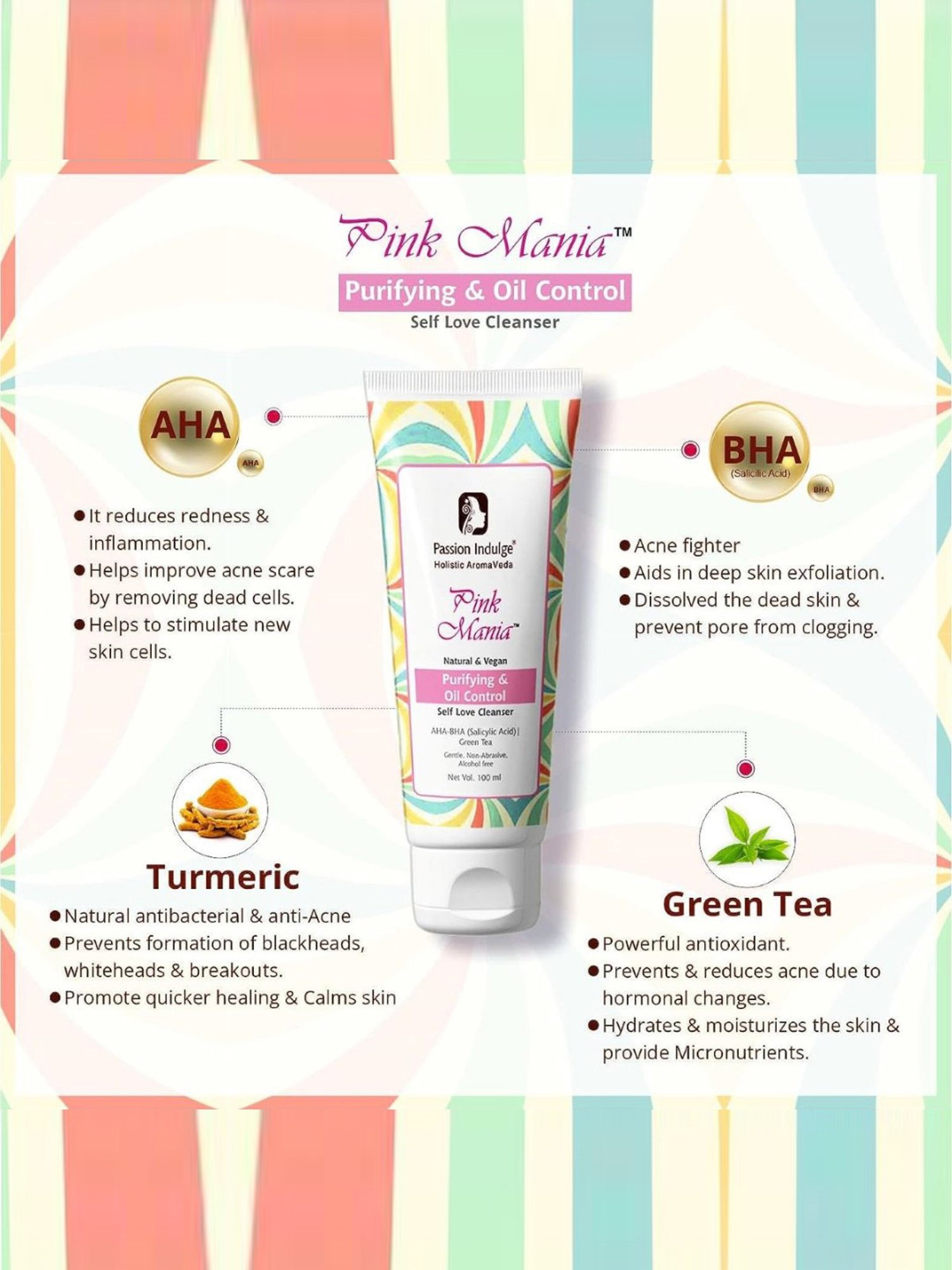 Passion Indulge Pink Mania Purifying & Oil Control Self Love Cleanser - 100 ml