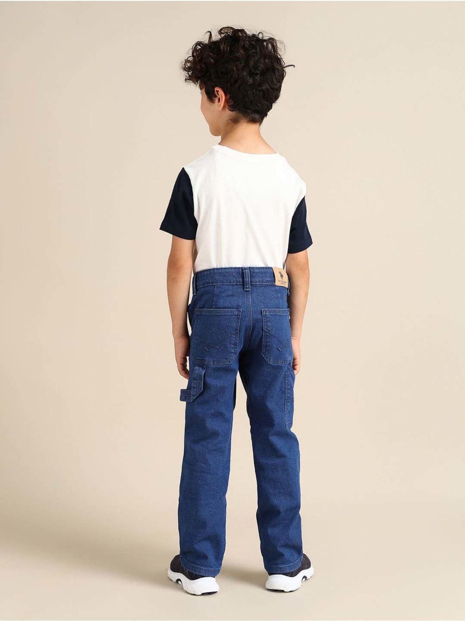 U.S. Polo Assn. Boys Blue Cotton Solid Jeans