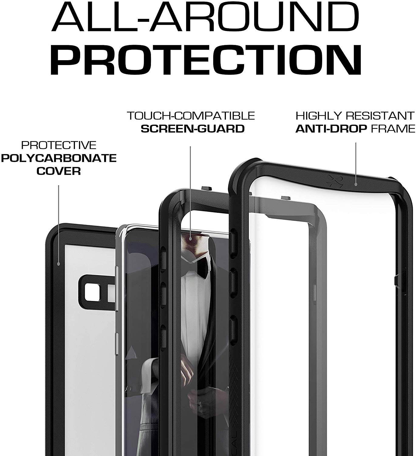 Ghostek Nautical Galaxy S10e Waterproof Case with Screen Protector Super Heavy Duty Protection Rugged Shockproof Full Body Underwater Watertight Seal Cover for 2019 Galaxy S10e (5.8 Inch) - (Black)