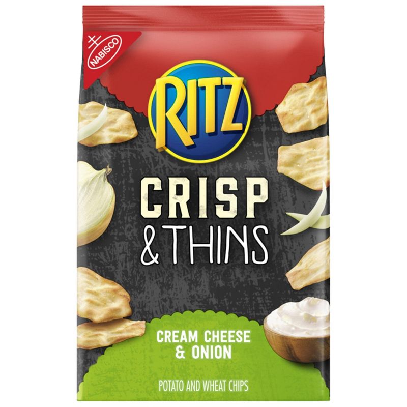 Ritz Crisp & Thins Cream Cheese & Onion Potato And Wheat Chips - 7.1oz