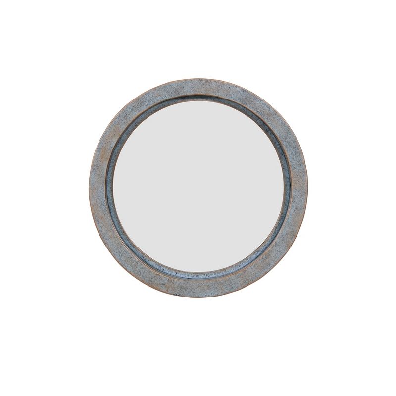 16" Round Modern Industrial Floating Wall Mirror Copper - Danya B.