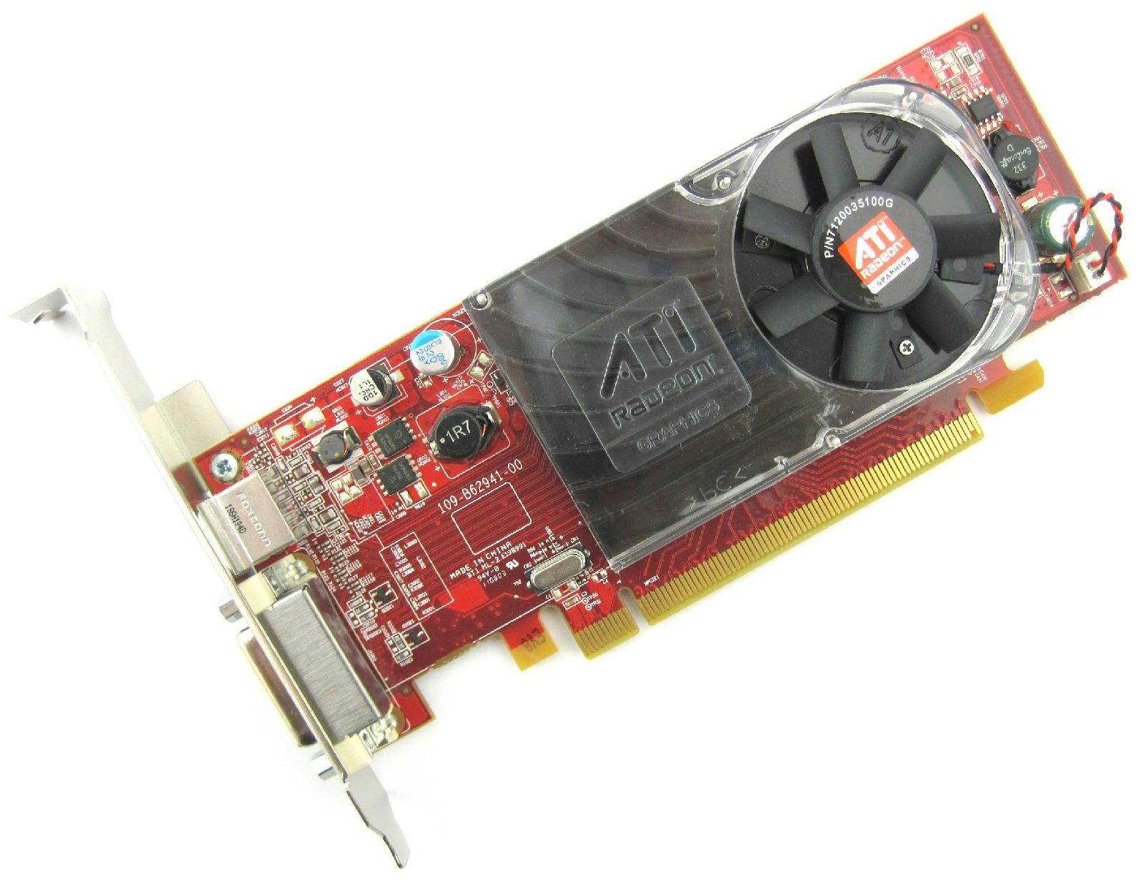 ATI RADEON 256MB PCI-E VIDEO CARD, 109-B62941-00, 102B6290200, 0Y104D LOW PROFILE