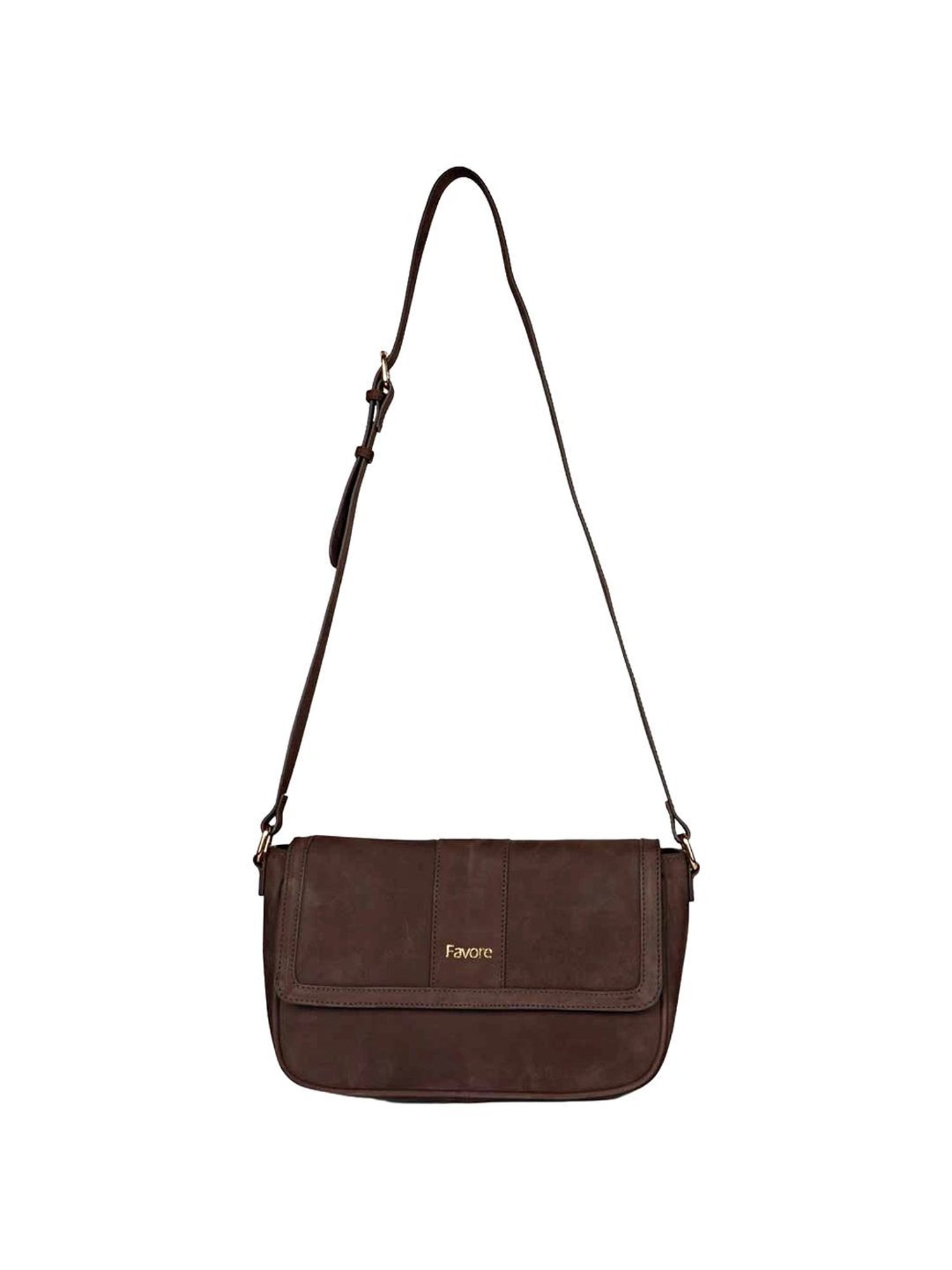 Saint G Brown Solid Medium Sling Handbag