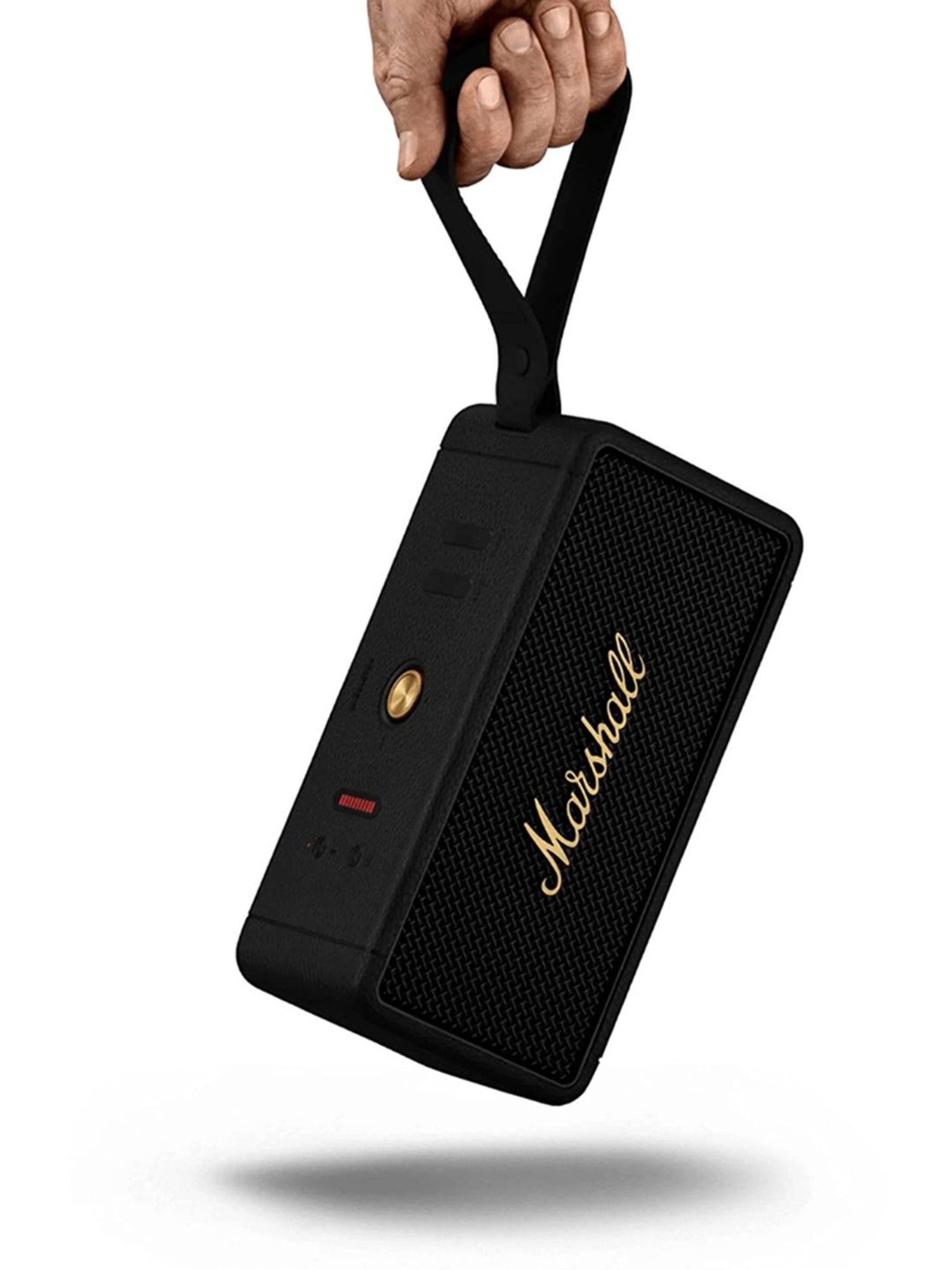 Marshall Middleton Portable Bluetooth Speaker with Upto Hours Of Portable Playtime (Black & Brass)
