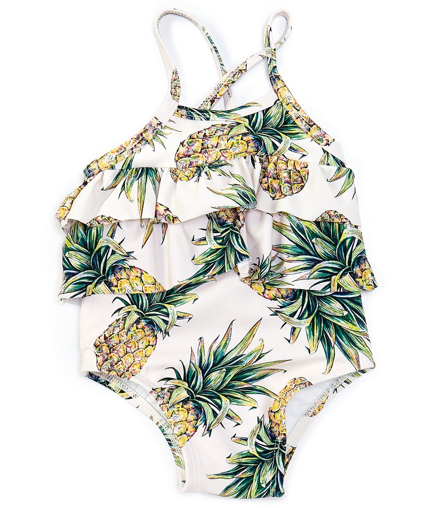 Starting Out Baby Girls 3-24 Months Ruffled Pineapple One-Piece Swimsuit