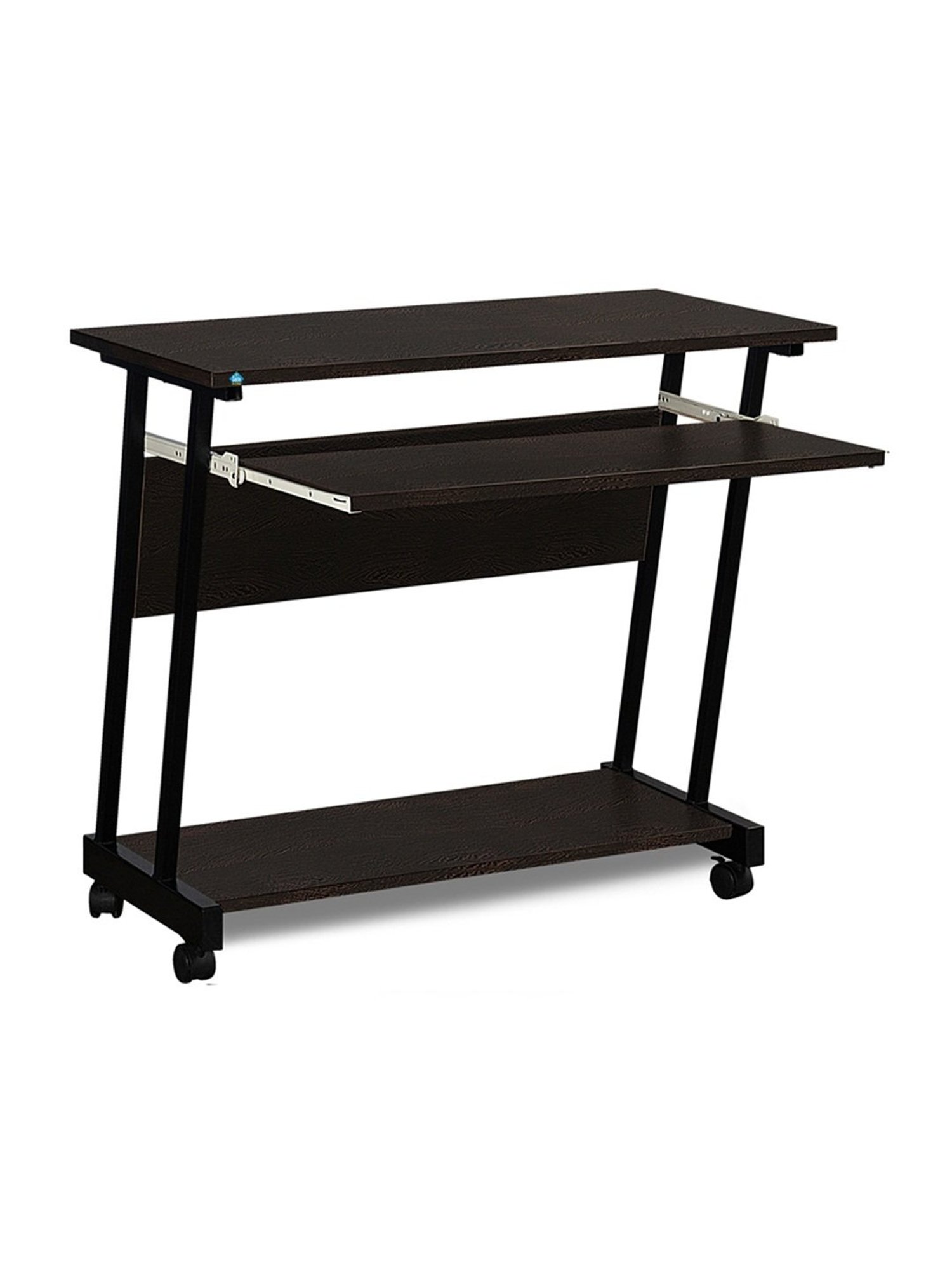 Delite Kom Calix Flowery Wenge Black Metal Computer Desk