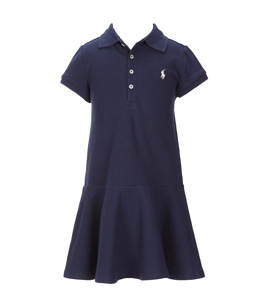 Polo Ralph Lauren Little Girls 2T-6X Short-Sleeve Mesh Dropwaist Polo Dress