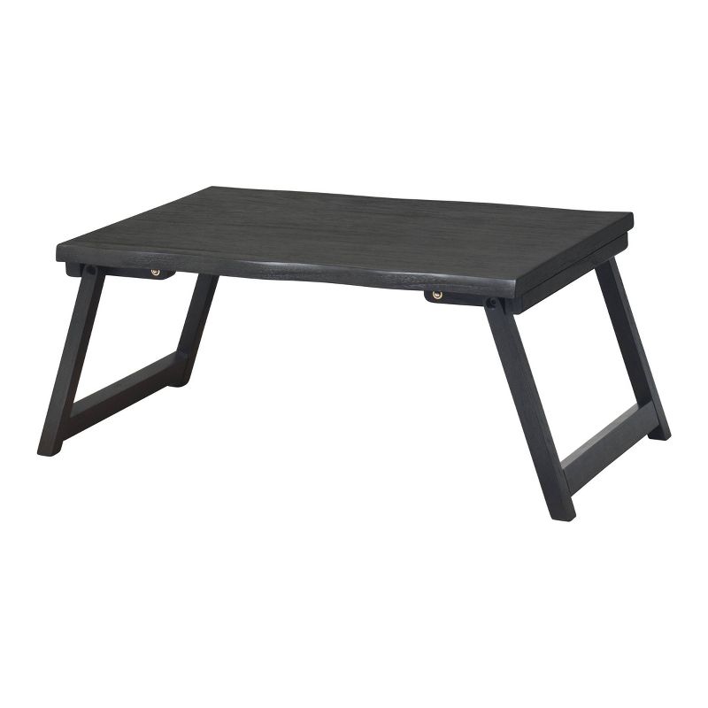 21" x 10" Wood Live Edge Bed Tray Black - Hopper Studio