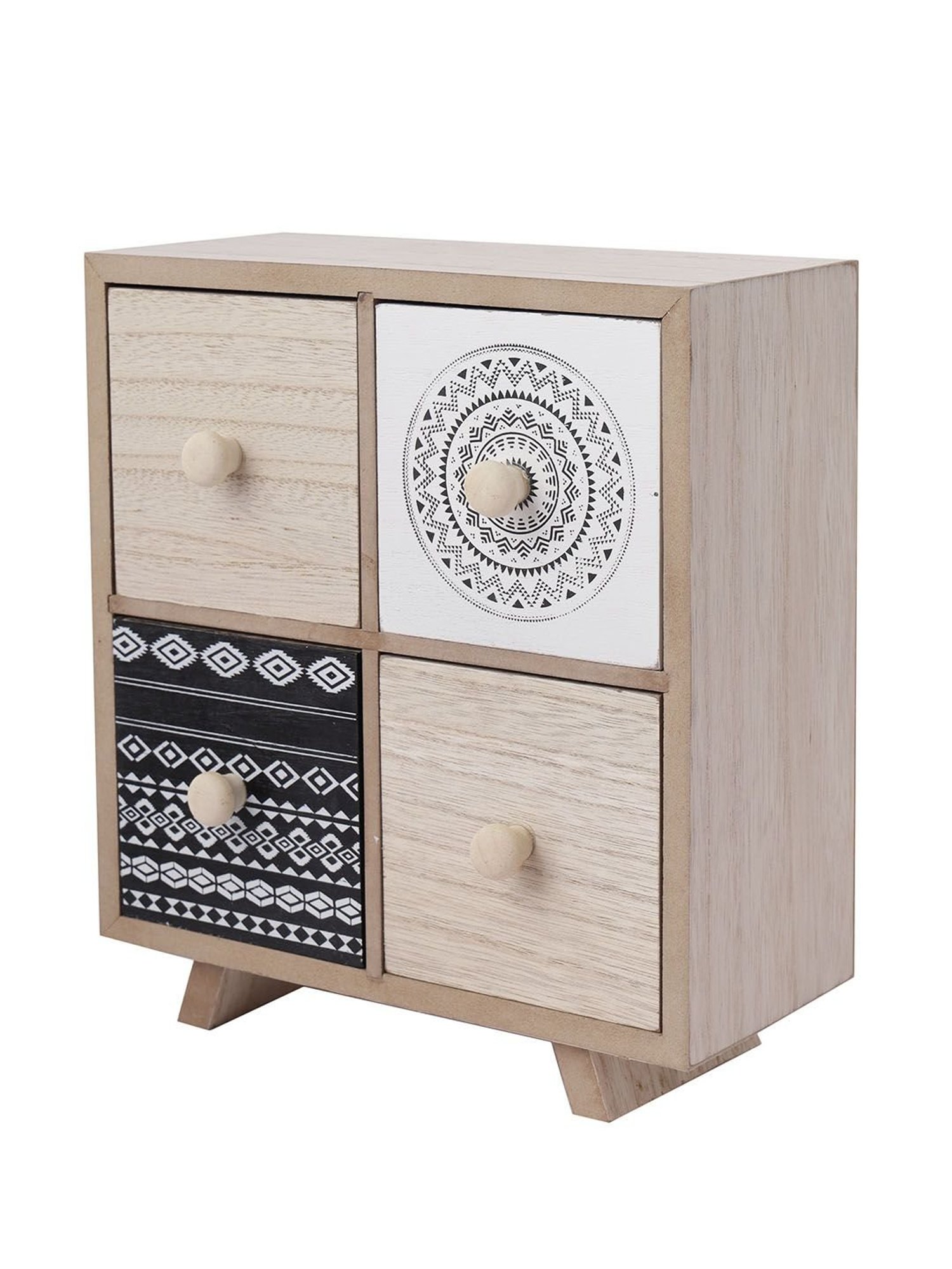 Aapno Rajasthan Beige & White Wooden Jewellery Organiser - Set of 1