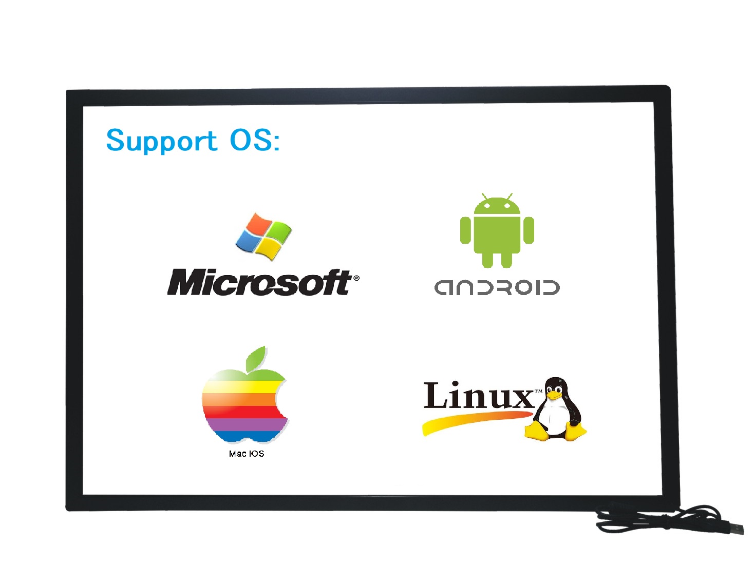 60 Inch 6 Points Interactive Infrared IR Touch Screen Overlay Frame Free Driver, Design for Touch TV, Touch Monitor, Interactive White Board, Touch Kiosks and Digital Signage&hellip;