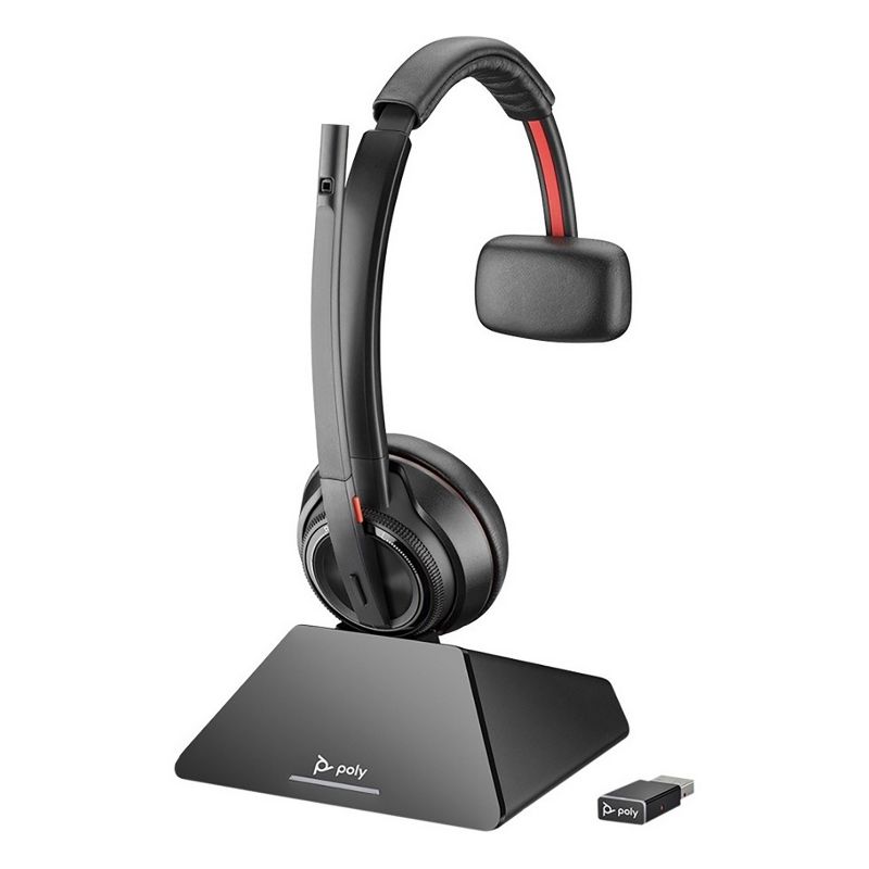 Plantronics Savi 8210 UC, Monaural, Standard - Mono - Wireless - DECT 6.0 - 590.6 ft - 32 Ohm - 20 Hz - 20 kHz - Over-the-head - Monaural