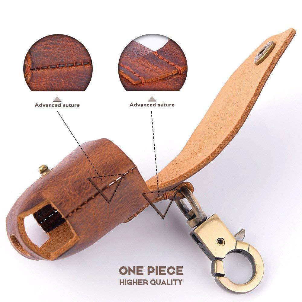 MRPLUM Leather Case, Genuine Cover for Apple AirPods Earphones, Brown