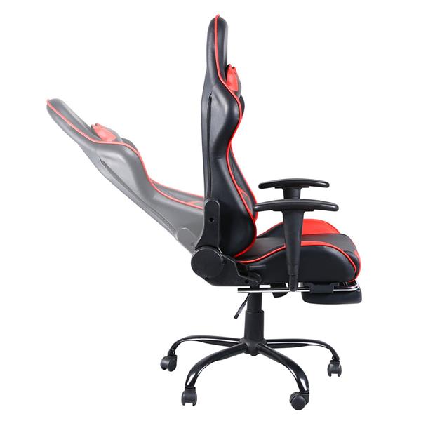 High Back Swivel Chair Racing Gaming Chair Office Chair with Footrest Tier Office Desk Chair Home Single Sofa Chair with Headrest(Red)