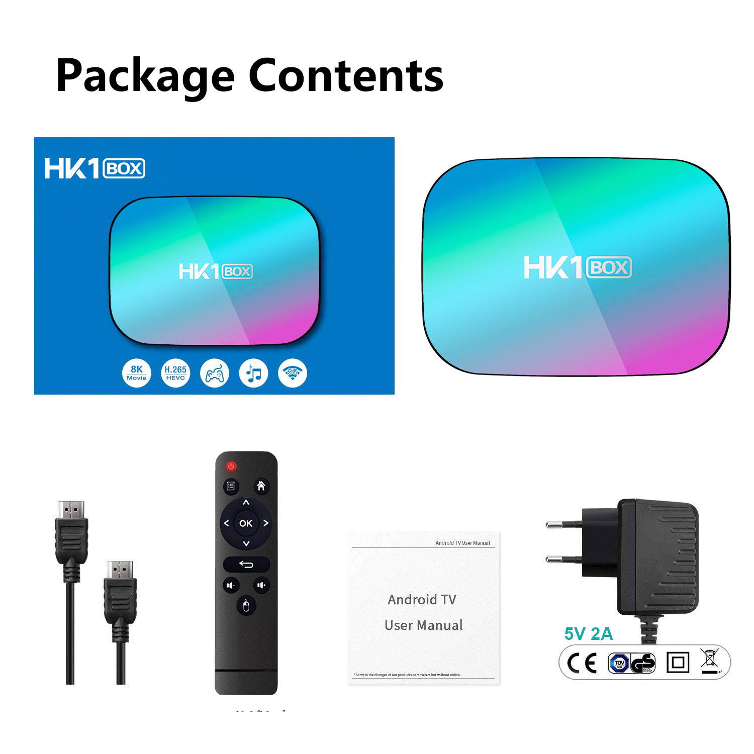 HK1 Box Amlogic S905X3 4GB RAM 128GB ROM 5G WIFI bluetooth 4.0 1000M LAN Android 9.0 4K 8K H.265 TV Box Support Google Assistant