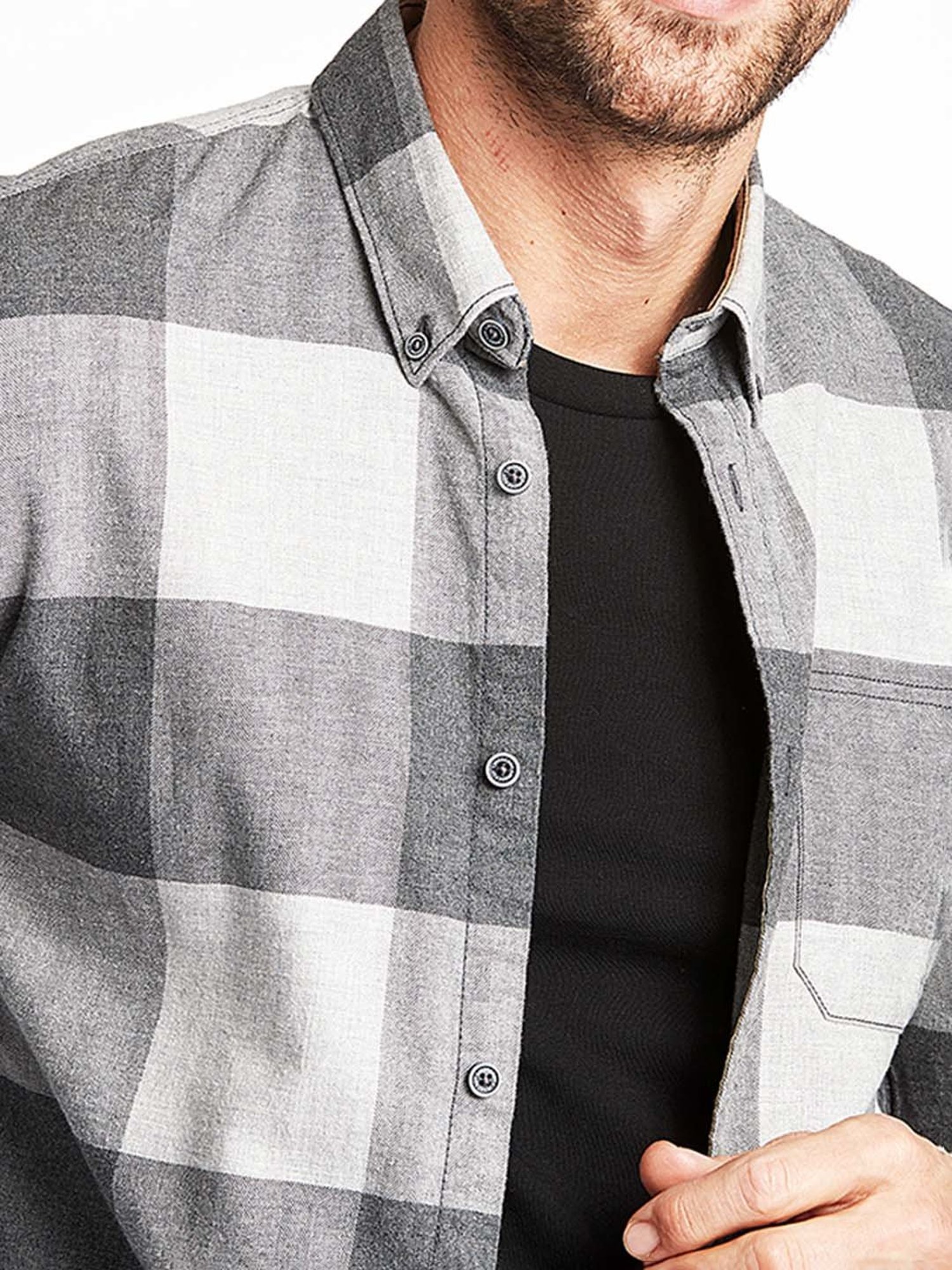 Lindbergh Grey Check Button Down Collar Shirt