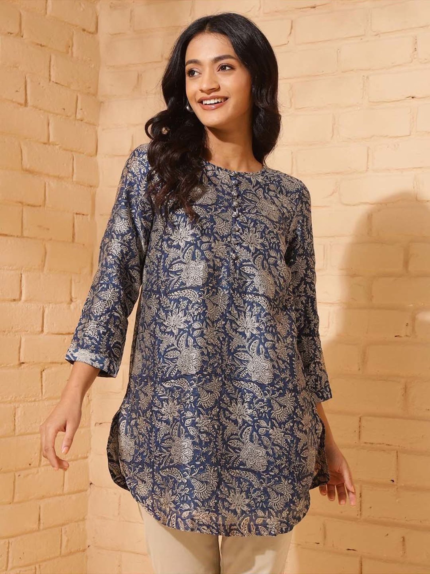 Fabindia Blue Printed Tunic