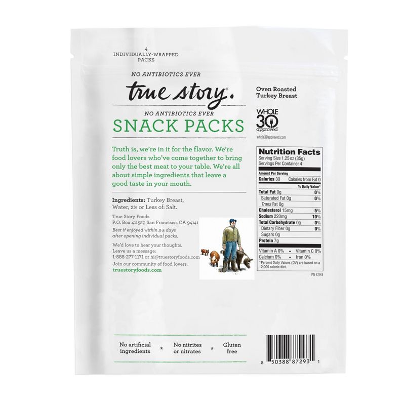 True Story Oven Roasted Turkey Snack Pack - 5oz