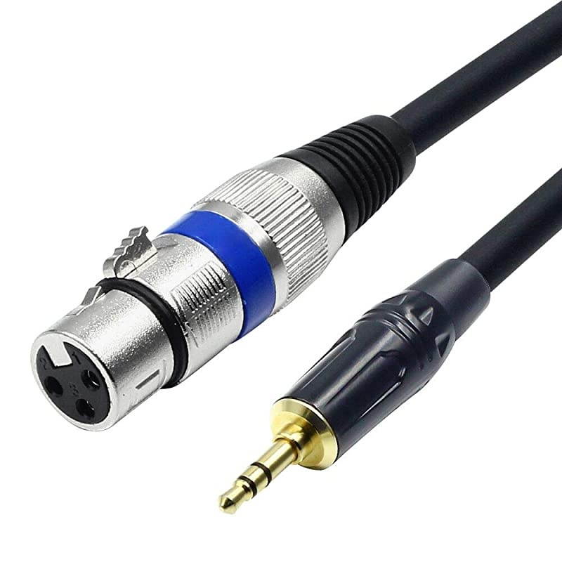 XLR to 35mm 18 inch Stereo Microphone Cable for Camcorders DSLR Cameras Computer Recording Device and More 10ft