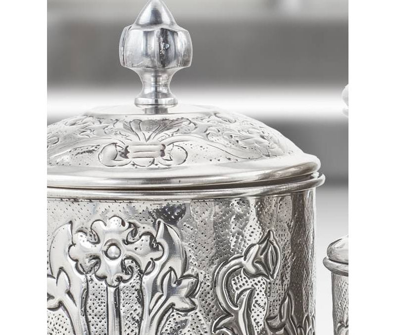 Old Dutch 4pc Stainless Steel Art Nouveau Canister Set