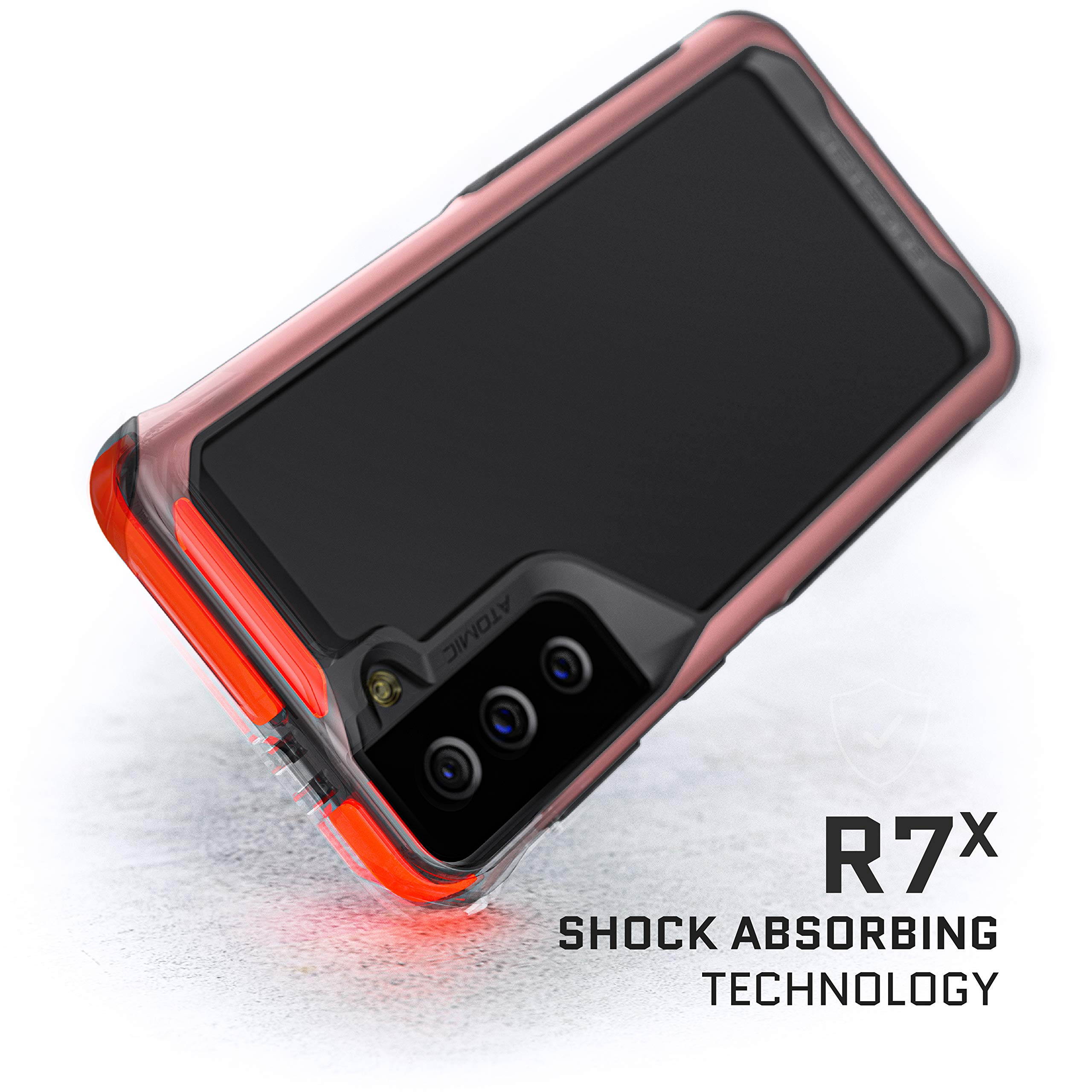 Ghostek Atomic Slim Designed for Galaxy S21 Ultra Case with Protective Metal Bumper Made of Super Tough Lightweight Military Grade Aluminum Alloy for 2021 Galaxy S21 Ultra 5G (6.8 Inch) (Phantom Red)